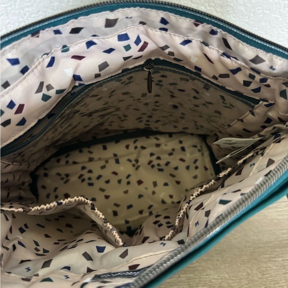 LUG Adagio Teal Green Quilted Travel Crossbody Purse - Picture 7 of 10